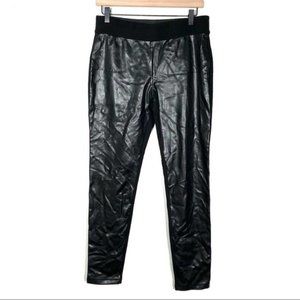 NWT Joe Fresh faux leather front black mid rise leggings size medium M